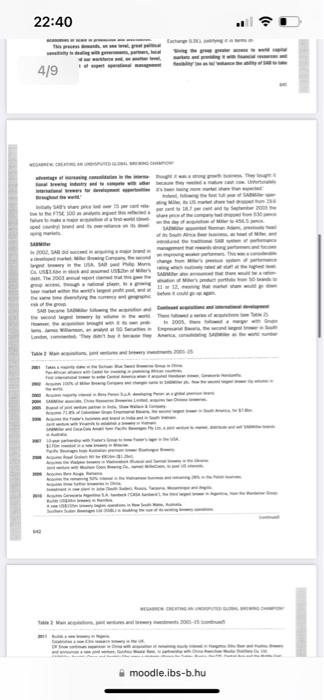 Megabrew Questions Identify The Strategic Developement Directions That Sabmiller Has Adopted In Its Development And Th 5