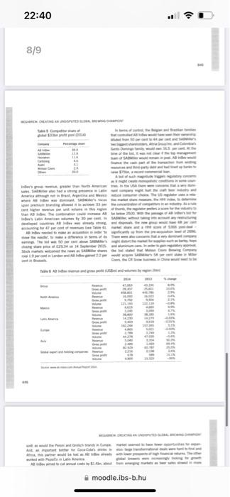 Megabrew Questions Identify The Strategic Developement Directions That Sabmiller Has Adopted In Its Development And Th 9