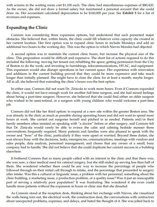 By What Percentage Would Patient Volume And Capacity Utilization Change If Cleareyes Cut In Half Of The Patients Who Com 5