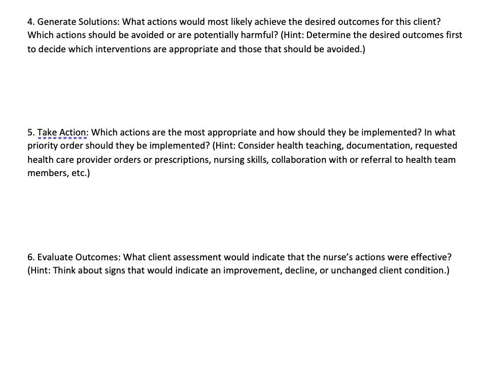 4 Generate Solutions What Actions Would Most Likely Achieve The Desired Outcomes For This Client Which Actions Should 1