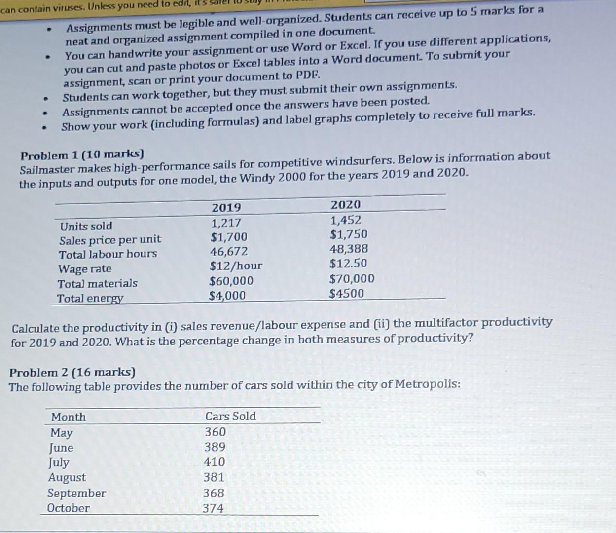 Can Contain Viruses Unless You Need To Edit It S Assignments Must Be Legible And Well Organized Students Can Receiv 1