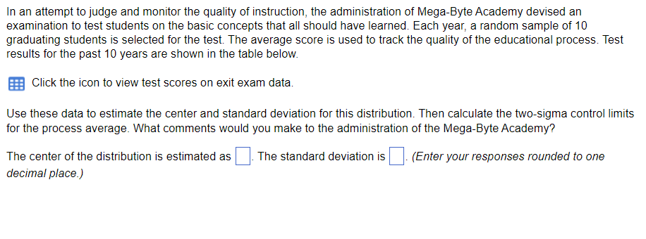 In An Attempt To Judge And Monitor The Quality Of Instruction The Administration Of Mega Byte Academy Devised An Examin 1
