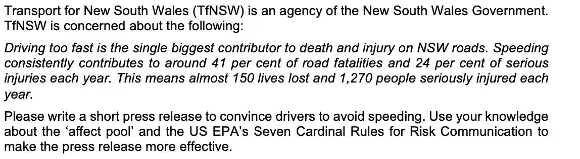 Transport For New South Wales Tfnsw Is An Agency Of The New South Wales Government Tfnsw Is Concerned About The Follo 1