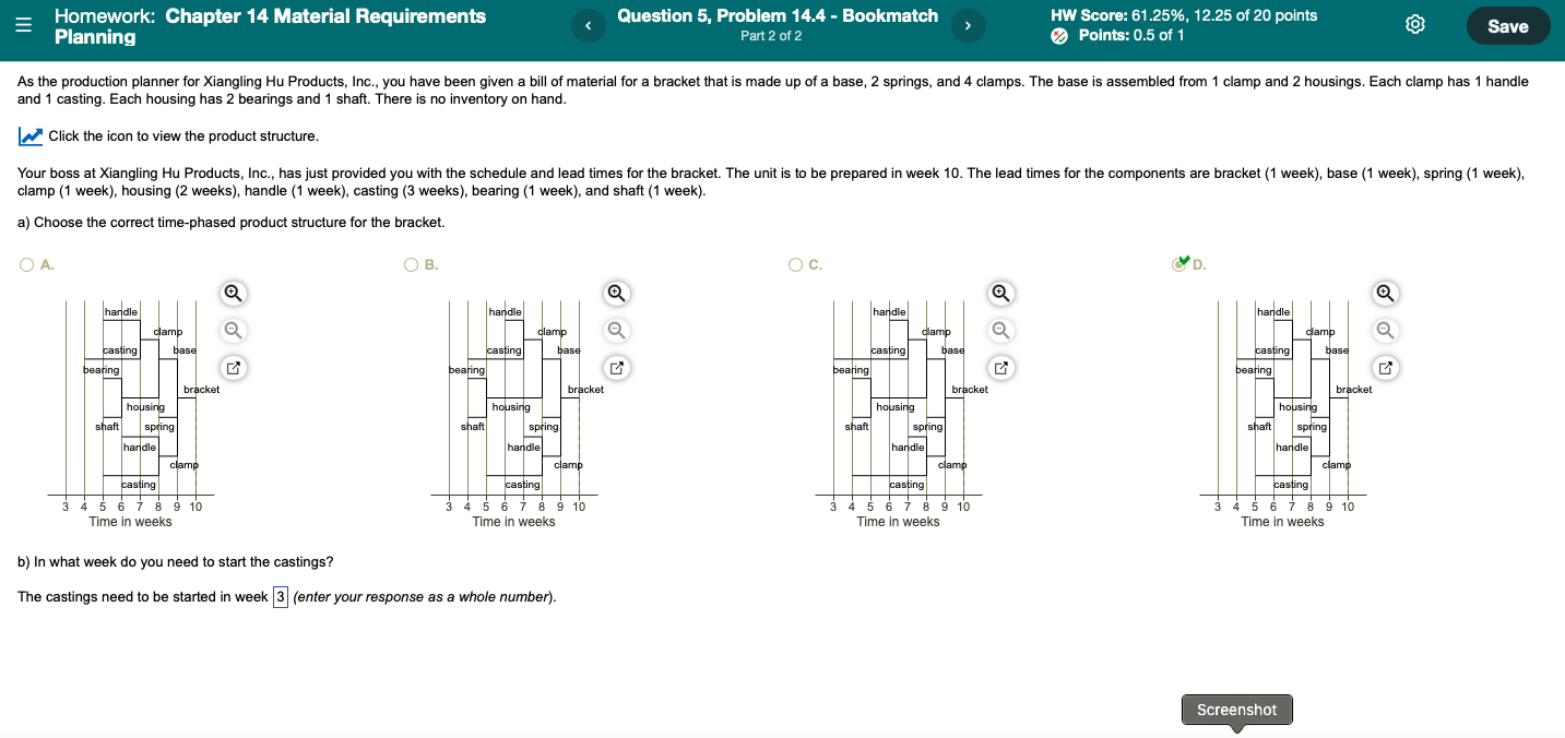 Homework Chapter 14 Material Requirements Planning Question 5 Problem 14 4 Bookmatch Part 2 Of 2 Hw Score 61 25 1 1