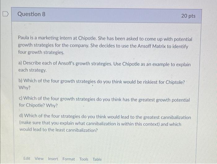 2 U Section B Answer All Of The Following Questions Questions 6 Through 11 Question 6 20 Pts You Have Been Asked To D 5