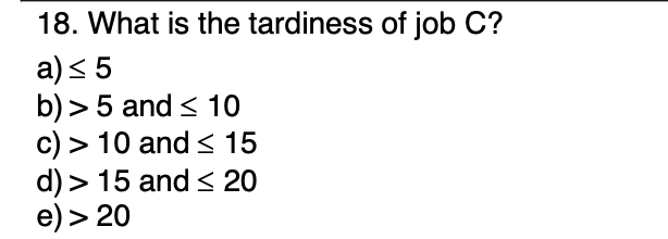 For The Next 5 Questions Consider The Sequencing Situation Show Below Job Sequence Processing Time Due Date A 8 12 B 5 2