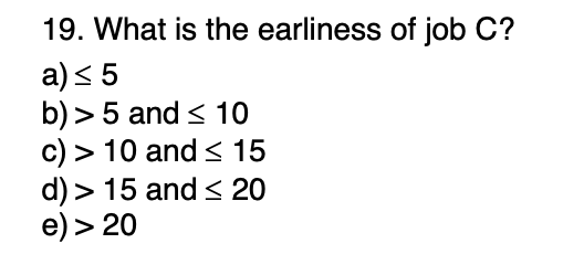 For The Next 5 Questions Consider The Sequencing Situation Show Below Job Sequence Processing Time Due Date A 8 12 B 5 2
