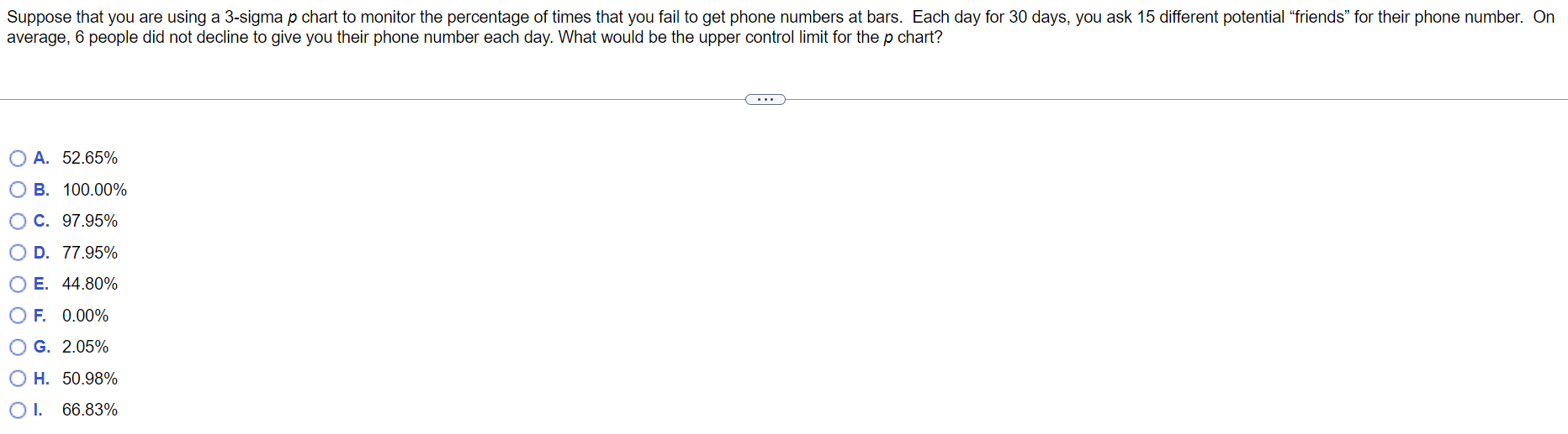 Suppose That You Are Using A 3 Sigma P Chart To Monitor The Percentage Of Times That You Fail To Get Phone Numbers At Ba 1