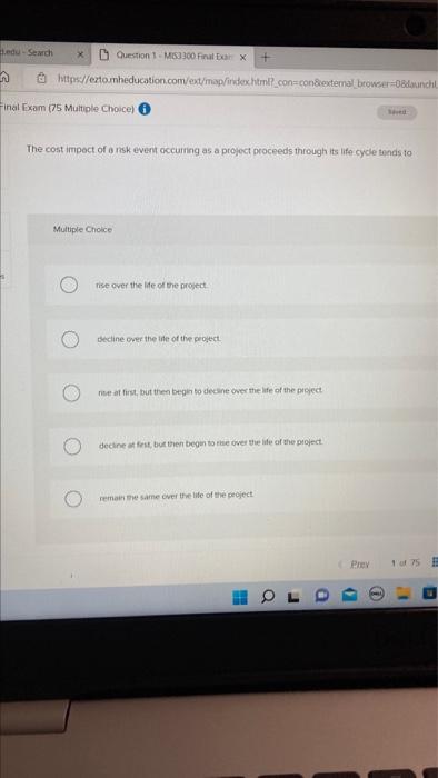 Edu Search Question 1 Ms3300 Final Exair X Https Ezto Mheducation Com Ext Map Index Html Con Con External Browser 0 1