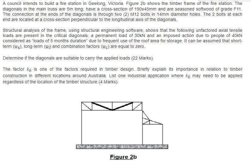 A Council Intends To Build A Fire Station In Geelong Victoria Figure 2b Shows The Timber Frame Of The Fire Station Th 1
