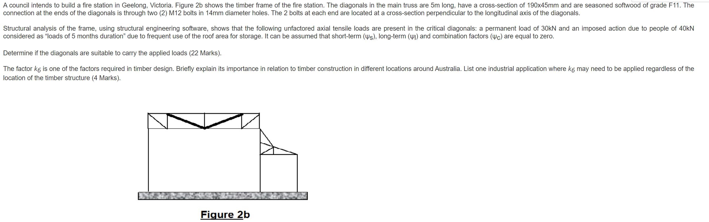 A Council Intends To Build A Fire Station In Geelong Victoria Figure 2b Shows The Timber Frame Of The Fire Station Th 1
