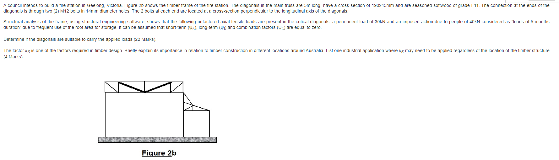 A Council Intends To Build A Fire Station In Geelong Victoria Figure 2b Shows The Timber Frame Of The Fire Station Th 1
