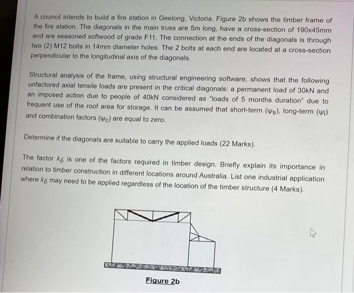 A Council Intends To Build A Fire Station In Geelong Victoria Figure 2b Shows The Timber Frame Of The Fire Station Th 1
