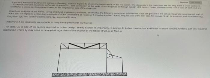 A Counce Intends To Build A Fire Station In Geelong Vicura Figure 20 Shows The Smber Frame Of The Tre Station The Dagona 1