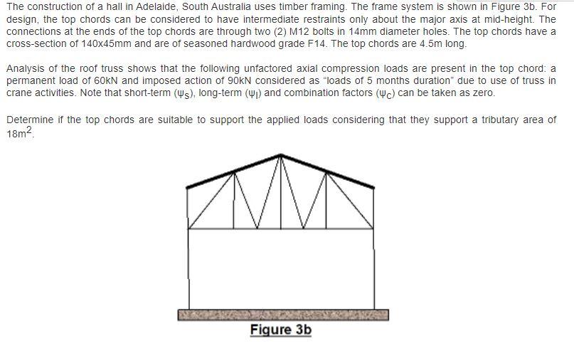 The Construction Of A Hall In Adelaide South Australia Uses Timber Framing The Frame System Is Shown In Figure 3b For 1