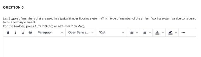 Question 6 List 2 Types Of Members That Are Used In A Typical Timber Flooring System Which Type Of Member Of The Timber 1