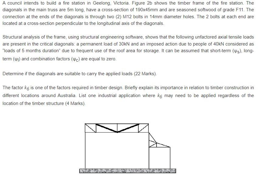 A Council Intends To Build A Fire Station In Geelong Victoria Figure 2b Shows The Timber Frame Of The Fire Station Th 1