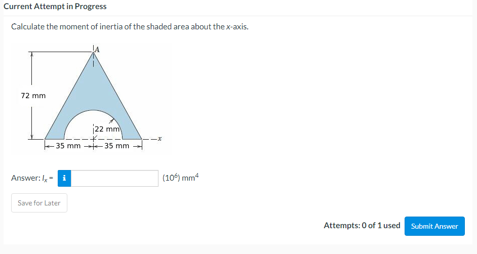 Calculate The Moment Of Inertia Of The Shaded Area About The X Axis 1