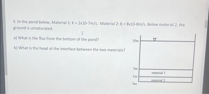 4 A Field Sample Of An Unconfined Aquifer Is Packed Into A Test Cylinder The Length And Diameter Of The Cylinder Are 7 2