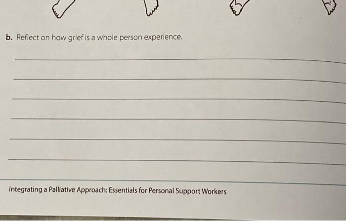 B Reflect On How Grief Is A Whole Person Experience Integrating A Palliative Approach Essentials For Personal Support 1