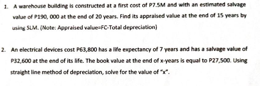 Depreciation Engineering Economy 1