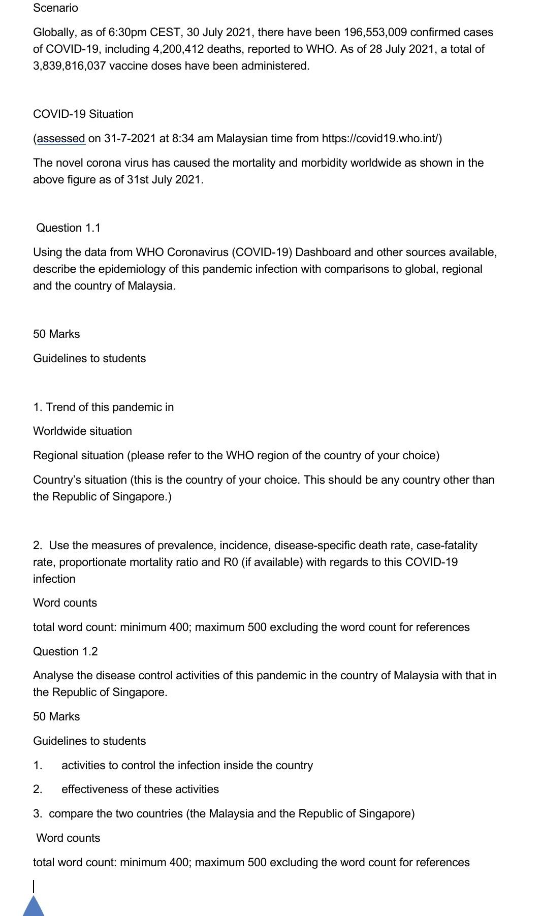 Scenario Globally As Of 6 30pm Cest 30 July 2021 There Have Been 196 553 009 Confirmed Cases Of Covid 19 Including 4 2