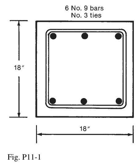 11 4 Compute The Balanced Axial Load And Moment Ca Pacity Of The Column Shown In Fig P11 1 Use F 4000 Psi And Fy 60 2