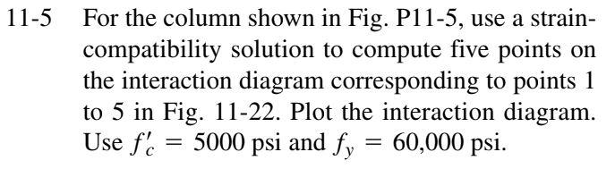 11 5 For The Column Shown In Fig P11 5 Use A Strain Compatibility Solution To Compute Five Points On The Interaction 1