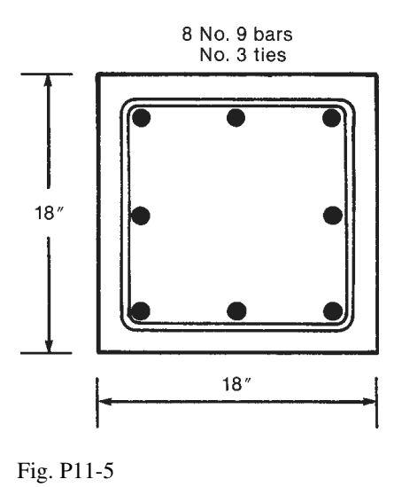 11 5 For The Column Shown In Fig P11 5 Use A Strain Compatibility Solution To Compute Five Points On The Interaction 2