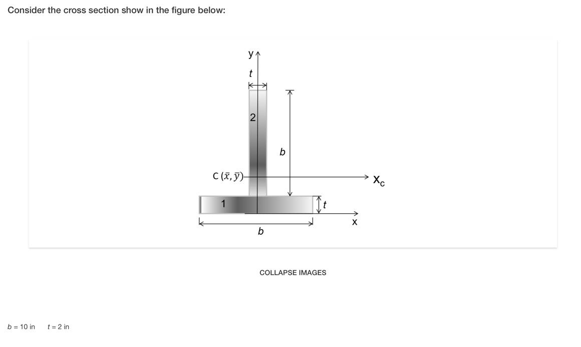 Consider The Cross Section Show In The Figure Below B 10 Int T 2 In Y K C X Y 1 2 B Collapse Images X Xc Calcu 1