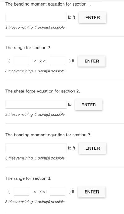 For The Beam Shown Below Draw The Reactions In The Positive Coordinate Directions And Calculate W Lb Ft A Ax L Ft W 2