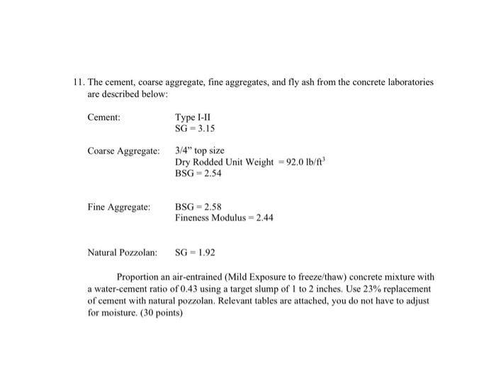 11 The Cement Coarse Aggregate Fine Aggregates And Fly Ash From The Concrete Laboratories Are Described Below Cemen 1
