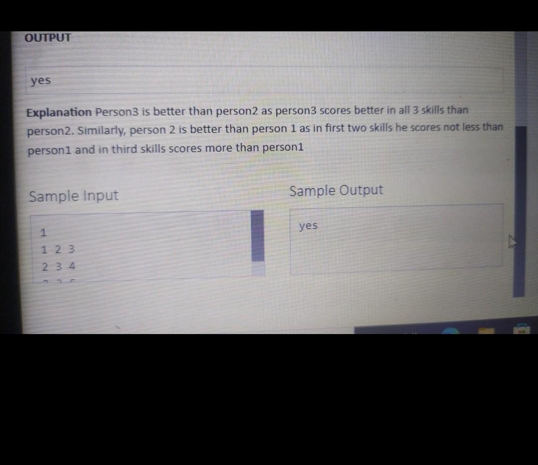 Winning Team John Organizes A Competition Where A Team Of Three People Can Participate Score Of Each Person In Three Di 7