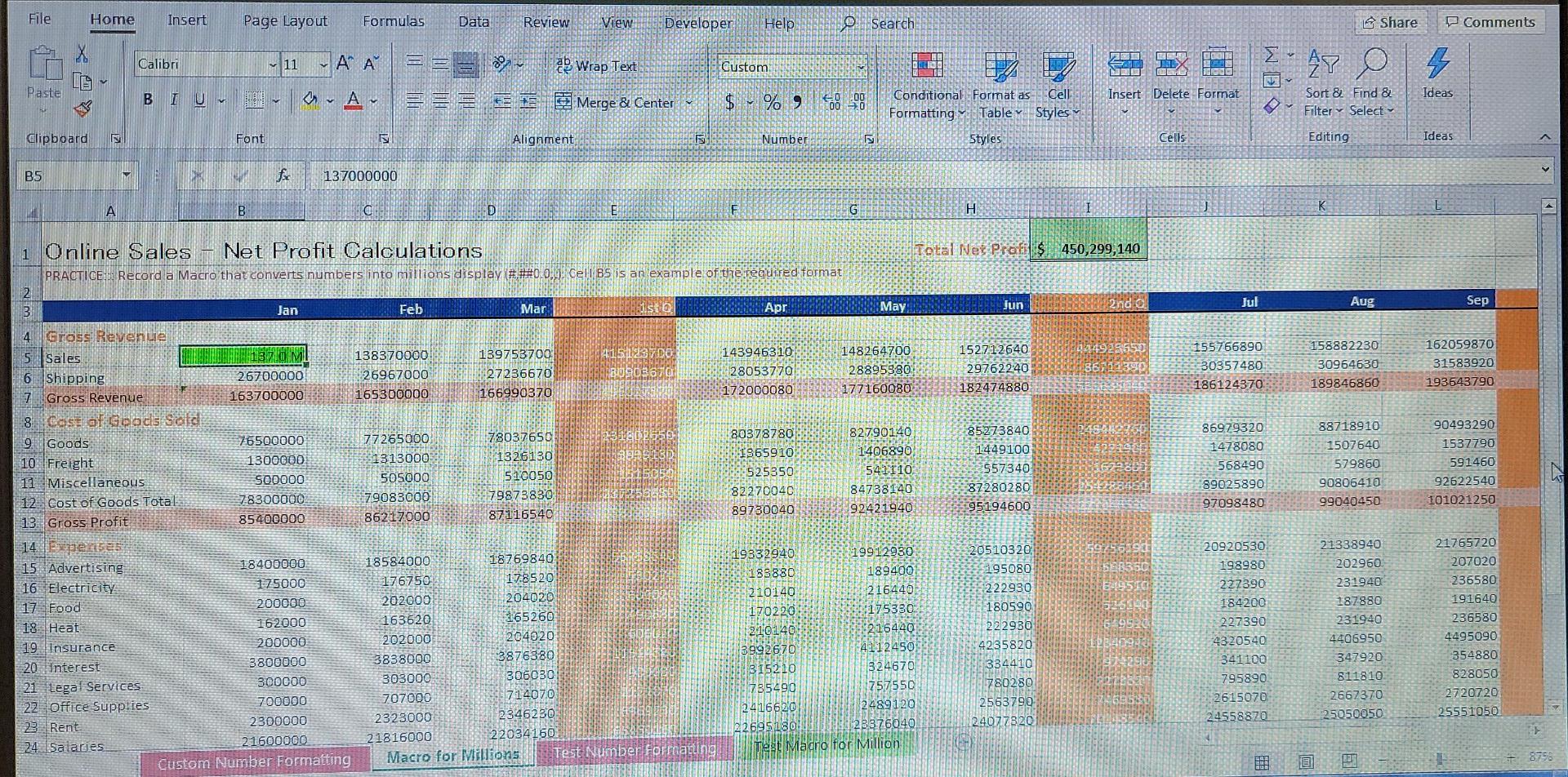 How Do I Run This Macro Recording In Excel Record A Macro That Converts Nbers Into Millions Display 0 0 Look T 1