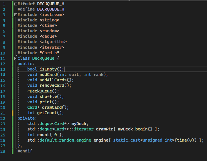 For This Assignment We Will Be Making Blackjack Code Is Provided You Will Need To Only Implement Deckqueue Cpp You A 3