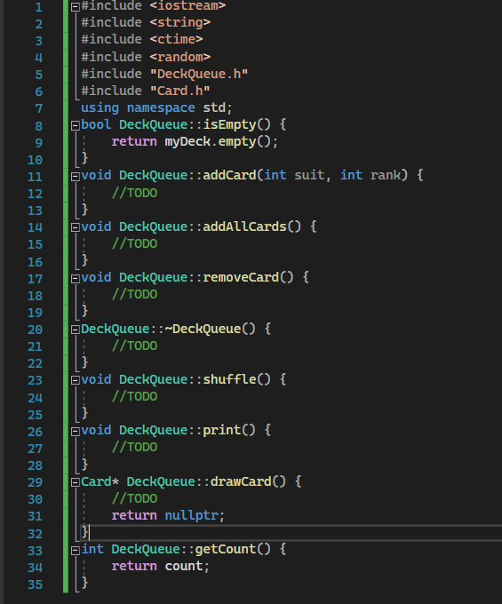 For This Assignment We Will Be Making Blackjack Code Is Provided You Will Need To Only Implement Deckqueue Cpp You A 4