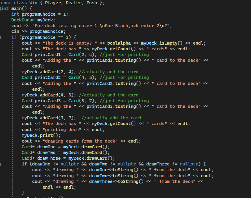 For This Assignment We Will Be Making Blackjack Code Is Provided You Will Need To Only Implement Deckqueue Cpp You A 6
