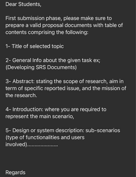 Dear Students First Submission Phase Please Make Sure To Prepare A Valid Proposal Documents With Table Of Contents Com 1