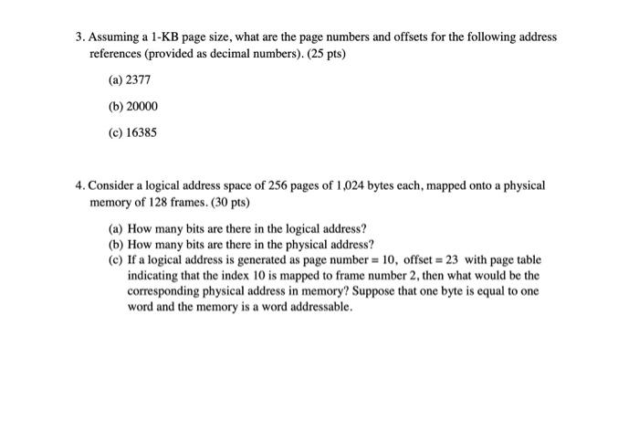 1 Given Five Memory Partitions Of 100 Kb 500 Kb 200 Kb 300 Kb And 600 Kb In Order How Would The First Fit Best 2