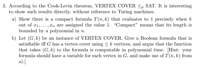 According To The Cook Levin Theorem Vertex Cover P Sat It Is Interesting To Show Such Results Directly Without Refer 1