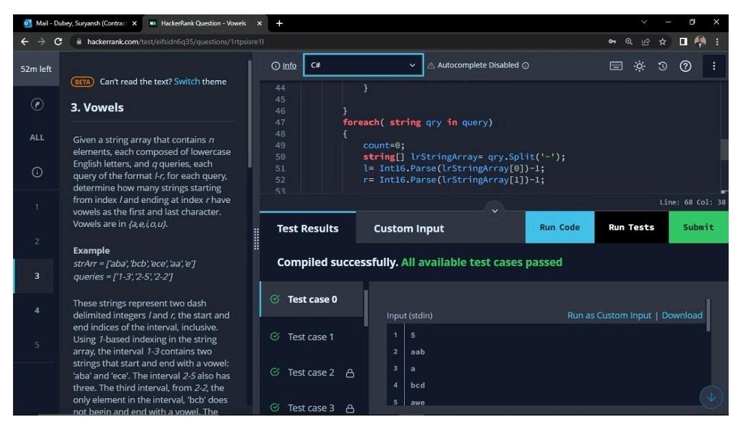 Mail Dubey Suryansh Contract X Hackerrank Question Vowels X Chackerrank Com Test Eifsidn6q35 Questions 1rtpsisre11 1