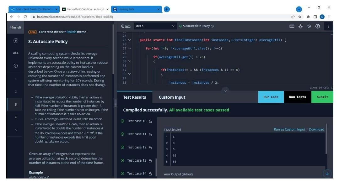 O Mall Taral Sakshi Contractor X 44m Left All 1 2 3 4 5 Hackerrank Question Autoscel X Hackerrank Com Test Eifs 1