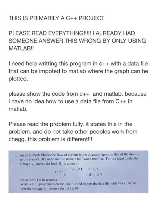 This Is Primarily A C Project Please Read Everything I Already Had Someone Answer This Wrong By Only Using Matlab 1