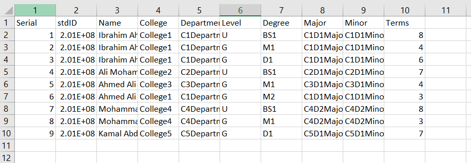 Please I Need A Code For A Function That Can Read Excel Files For Each Student Which Contains His Grades And Etc And 2