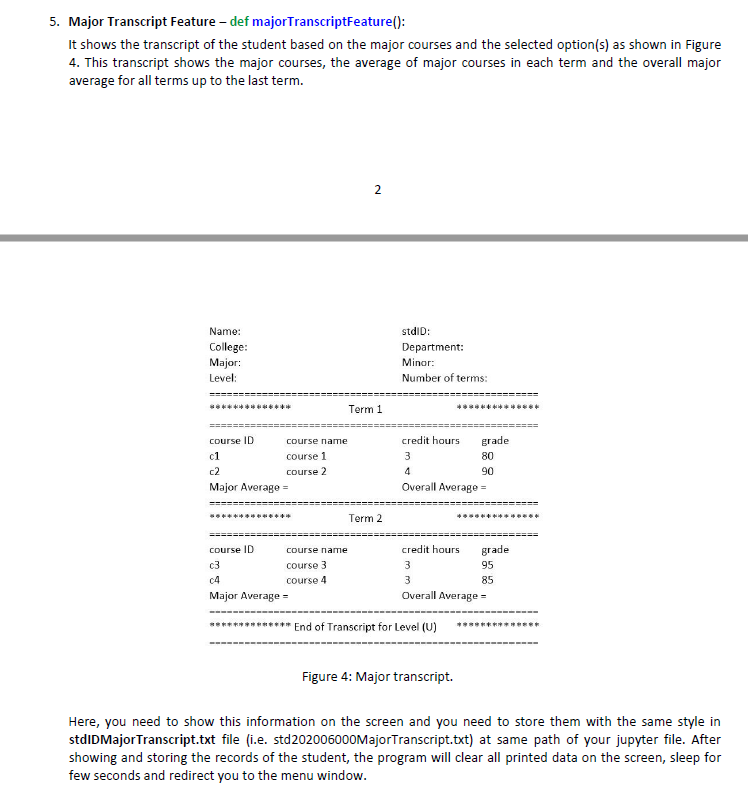 Please I Need A Code For A Function That Can Read Excel Files For Each Student Which Contains His Grades And Etc And 3