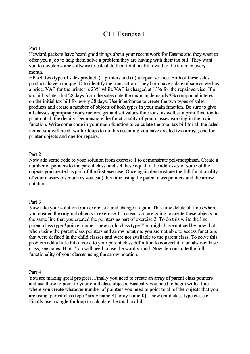 C Exercise 1 Part 1 Hewlard Packers Have Heard Good Things About Your Recent Work For Easons And They Want To Offer Yo 1