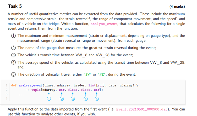 Importing Only Numpy Matplotlib Pyplot Csv And Ndarray From Numpy How To Do Task 5 Using The Example Event At The B 3