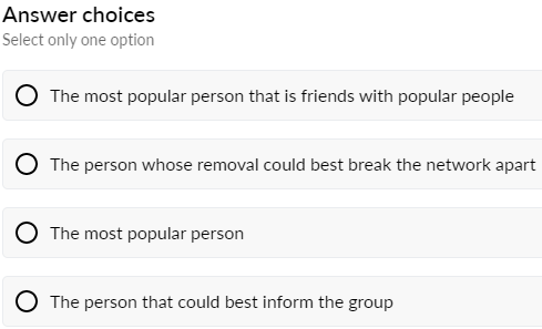 In A Friendship Network High Closeness Centrality Refers To 1