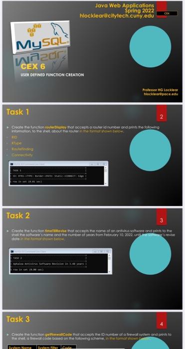 00 00 Mysql Wa200 Cex 6 Java Web Applications Spring 2022 Hlocklear Citytech Cuny Edu Cex User Defined Function Creation 1