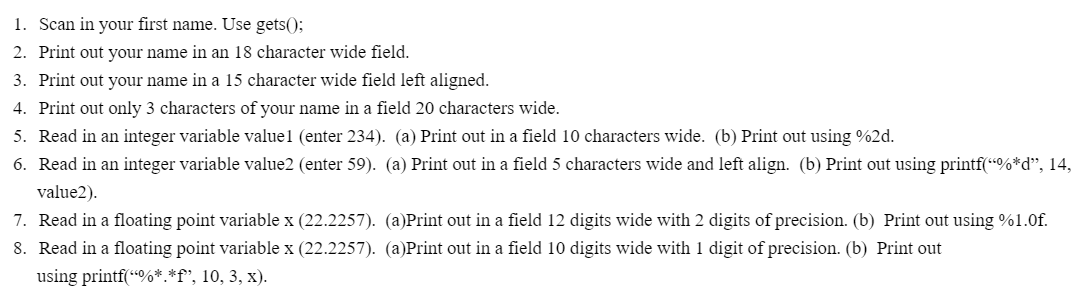 In C Program 1